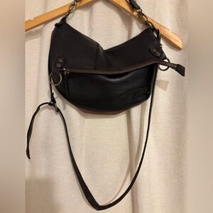 Bed Stu Tahiti Crossbody Convertible Bag Distressed Black Leather